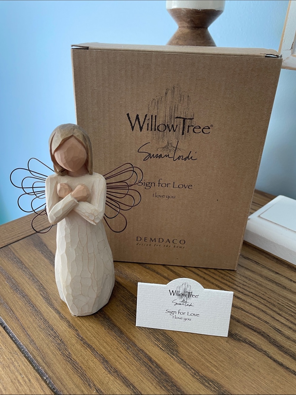 Willow Tree "Sign for Love" Figurine - Cream & Brown Angel